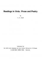 Readings in Urdu : prose and poetry