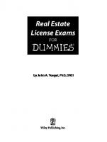 Real Estate License Exams For Dummies [1 ed.]
 0764576232, 9780764576232, 9780471750994