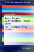 Recent Progress on the Donaldson–Thomas Theory: Wall-Crossing and Refined Invariants (SpringerBriefs in Mathematical Physics)
 9811678375, 9789811678370