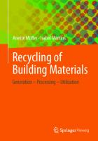 Recycling of Building Materials: Generation - Processing - Utilization
 3658346086, 9783658346089