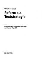 Reform als Textstrategie: Untersuchungen zum literarischen Œuvre des Johannes Meyer O.P.
 9783110656695, 9783110654561