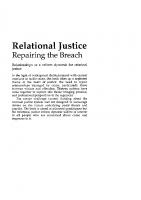 Relational Justice : Repairing the Breach [1 ed.]
 9781906534400, 9781904380061