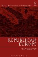 Republican Europe
 9781509910748, 9781509910755, 9781509910762