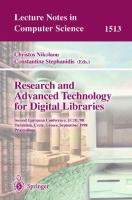 Research and Advanced Technology for Digital Libraries: Second European Conference, ECDL'98, Heraklion, Crete, Greece, September 21-23, 1998, Proceedings (Lecture Notes in Computer Science, 1513)
 3540651012, 9783540651017