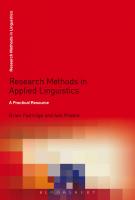 Research Methods in Applied Linguistics: A Practical Resource [2 ed.]
 9781472525017, 9781472524560, 9781472534248, 9781472524812