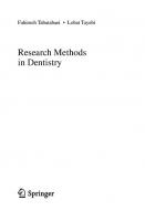 Research Methods in Dentistry
 3030980278, 9783030980276