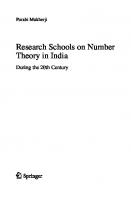 Research Schools on Number Theory in India: During the 20th Century
 9789811596193, 9789811596209