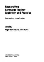 Researching Language Teacher Cognition and Practice: International Case Studies
 9781847697912