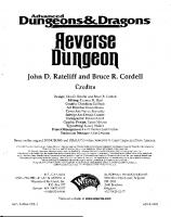 Reverse Dungeon (Advanced Dungeons & Dragons AD&D)
 0786913924