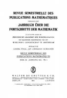 Revue semestrielle des publications mathématiques: Deel 38, 5 Jaargang 1933 [Reprint 2022 ed.]
 9783112628843