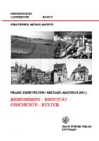 Rheinhessen – Identität – Geschichte – Kultur
 3515116001, 9783515116008