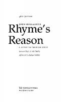 Rhyme's Reason: A Guide to English Verse
 9780300210828