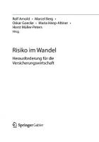 Risiko im Wandel: Herausforderung für die Versicherungswirtschaft (German Edition)
 365837070X, 9783658370701