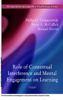 Role of Contextual Interference and Mental Engagement on Learning [1 ed.]
 9781616686055, 9781616682088