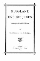 Russland und die Juden: Kulturgeschichtliche Skizzen [Reprint 2021 ed.]
 9783112508206, 9783112508190