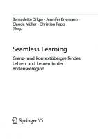 Seamless Learning: Grenz- und kontextübergreifendes Lehren und Lernen in der Bodenseeregion (German Edition)
 3658346973, 9783658346973