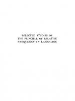 Selected Studies of the Principle of Relative Frequency in Language [Reprint 2014 ed.]
 9780674434929, 9780674432048