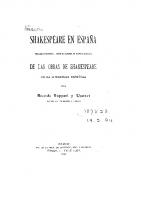 Shakespeare En Espa�a