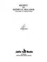 Society in medieval Malabar : a study based on Vadakkaṅ Pāṭṭukaḷ