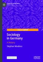 Sociology in Germany: A History (Sociology Transformed)
 3030718654, 9783030718657