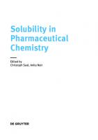 Solubility in Pharmaceutical Chemistry
 9783110559835, 9783110545135