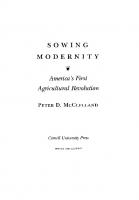Sowing Modernity: America's First Agricultural Revolution
 9781501728655