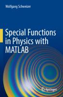 Special Functions in Physics with MATLAB
 3030642313, 9783030642310