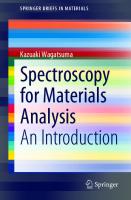 Spectroscopy for Materials Analysis: An Introduction (SpringerBriefs in Materials)
 9811659451, 9789811659454
