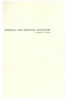 Spherical and prcatical astronomy [1 ed.]
 9780804446679