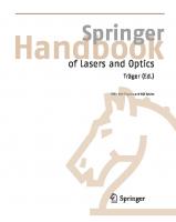 Springer Handbook of Lasers and Optics (Springer Handbooks) [2nd ed. 2012]
 3642194087, 9783642194085