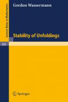 Stability of Unfoldings (Lecture Notes in Mathematics, 393)
 3540067949, 9783540067948