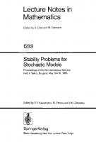Stability Problems for Stochastic Models: Proceedings of the 9th International Seminar held in Varna, Bulgaria, May 13-19, 1985 (Lecture Notes in Mathematics, 1233)
 3540172041, 9783540172048