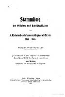 Stammliste der Offiziere und Sanitätsoffiziere des 5. Rheinischen Infanterie-Regiments Nr. 65 1860 - 1906
