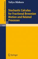 Stochastic Calculus for Fractional Brownian Motion and Related Processes (Lecture Notes in Mathematics, 1929)
 3540758720, 9783540758723