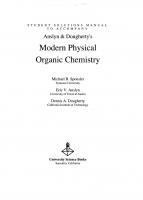 Student Solutions Manual to Accompany Modern Physical Organic Chemistry
 9781891389368, 189138936X