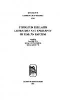 Studies in Latin Literature and Epigraphy in Italian Fascism
 9462702071, 9789462702073