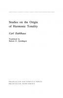 Studies on the Origin of Harmonic Tonality [Course Book ed.]
 9781400861316