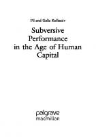 Subversive Performance in the Age of Human Capital
 3031358147, 9783031358142