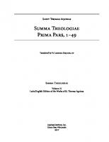 Summa Theologiae Prima Pars, 1-49 (Latin-English Opera Omnia) [1 ed.]
 1623400066, 9781623400064