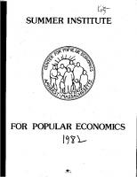 Summer Institute for Popular Economics