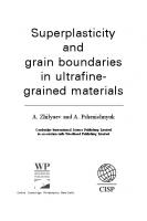 Superplasticity and Grain Boundaries in Ultrafine-Grained Materials (Woodhead Publishing in Materials)
 085709100X, 9780857091000