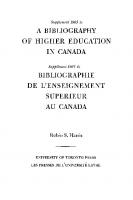 Supplement 1965 to A Bibliography of Higher Education in Canada / Supplément 1965 de Bibliographie de L'Enseighnement Supérieur au Canada
 9781442615236