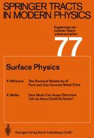 Surface Physics (Springer Tracts in Modern Physics)
 3540075011, 9783540075011
