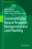 Sustainability in Natural Resources Management and Land Planning (World Sustainability Series)
 3030766233, 9783030766238