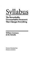 Syllabus: The Remarkable, Unremarkable Document That Changes Everything
 9780691209876, 9780691192208