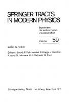 Symposium on Meson-, Photo-, and Electroproduction at Low and Intermediate Energies: Bonn, September 21–26, 1970 (Springer Tracts in Modern Physics)
 3540054944, 9783540054948