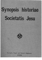 Synopsis historiae Societatis Jesu