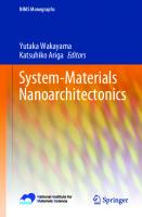 System-Materials Nanoarchitectonics (NIMS Monographs)
 4431569111, 9784431569114