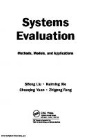 Systems Evaluation: Methods, Models and Applications
 9781420088472