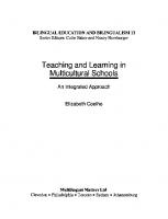 Teaching and Learning in Multicultural Schools: An Integrated Approach
 9781800417953